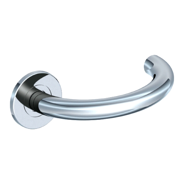 119/S-02  Polished Stainless  Format Return Arc Levers On Round Roses