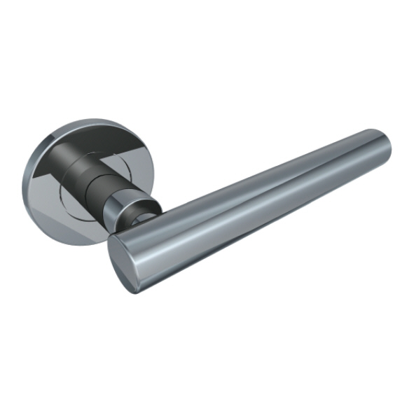 121/S-04  Satin Stainless  Format Straight Pedestal Levers On Round Roses