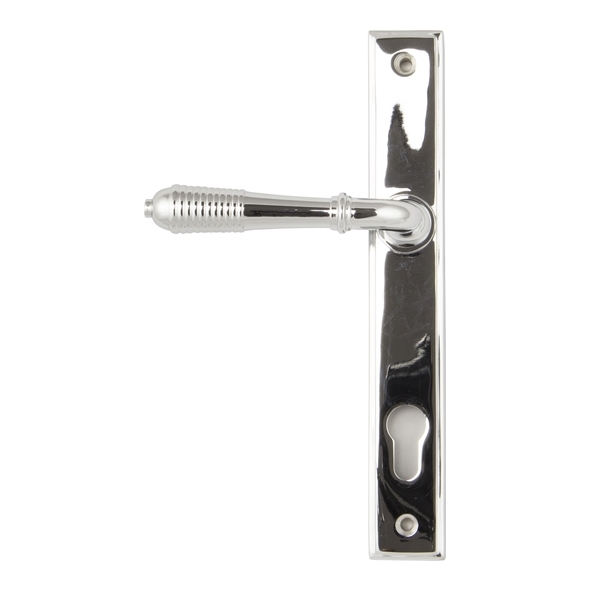 33305  244 x 36 x 13mm  Polished Chrome  From The Anvil Reeded Slimline Lever Espag. Lock Set