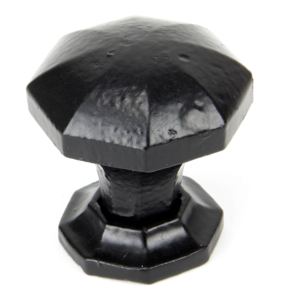 33372  32mm  Black  From The Anvil Octagonal Cabinet Knob - Small