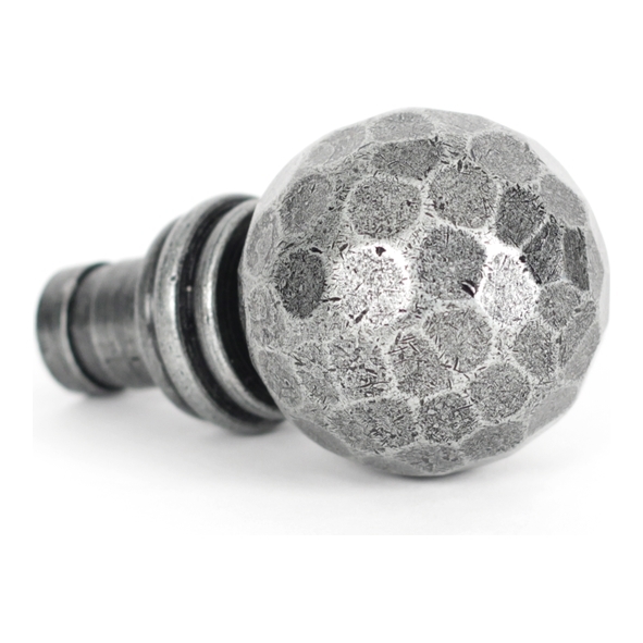 33397  41mm  Pewter Patina  From The Anvil Hammered Ball Curtain Finial