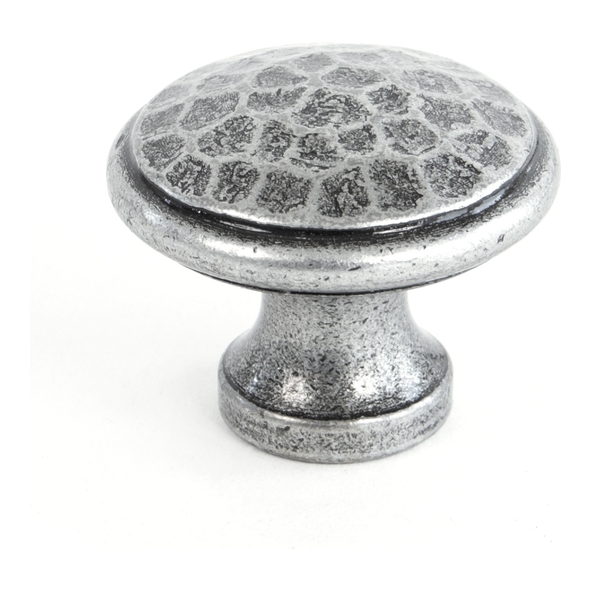 33626  30mm  Pewter Patina  From The Anvil Hammered Cabinet Knob - Medium
