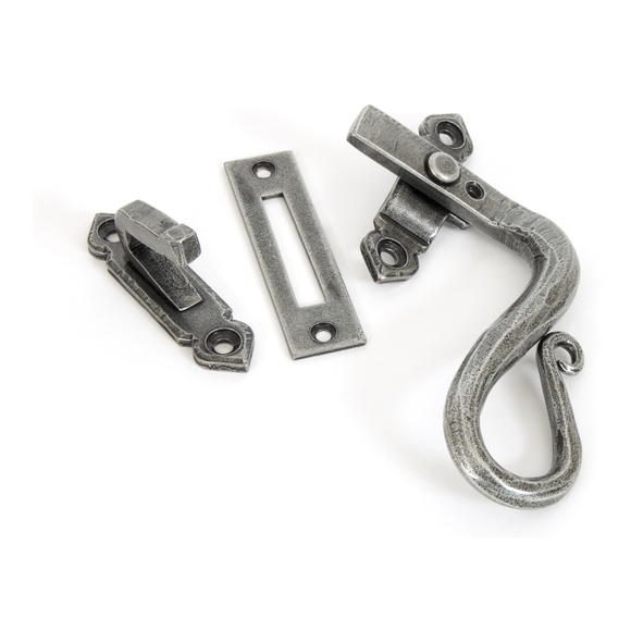 33709  133mm  Pewter Patina  From The Anvil Locking Shepherds Crook Fastener - RH