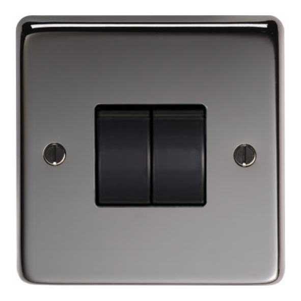 34201 • 86 x 86 x 7mm • Black Nickel • From The Anvil Double 10 Amp Switch