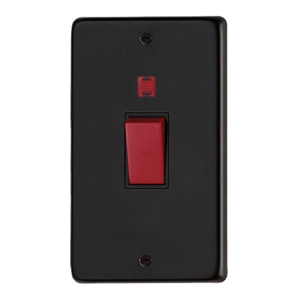 34211/2 • 86 x 146 x 7mm • Matt Black • From The Anvil Double Plate Cooker Switch