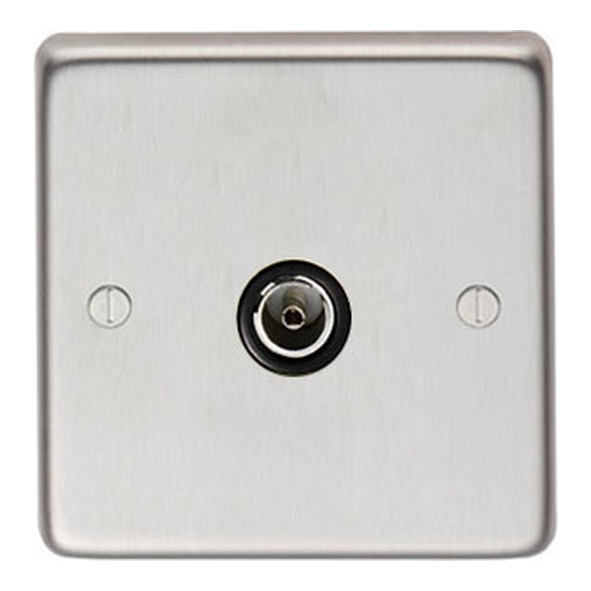34229/1  86 x 86 x 7mm  Satin Stainless  From The Anvil Single TV Socket
