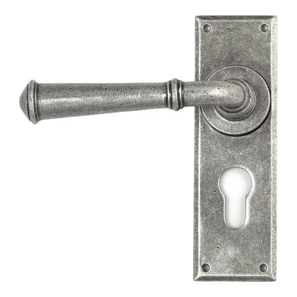 45128 • 152 x 48 x 5mm • Pewter Patina • From The Anvil Regency Lever Euro Lock Set