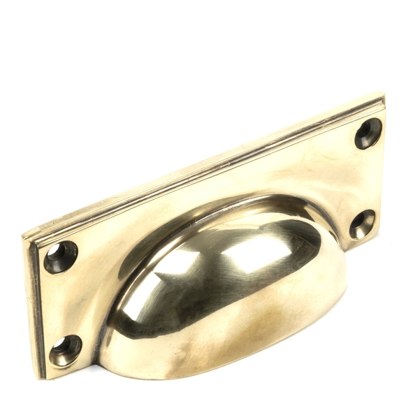 45400 • 100 x 42mm • Aged Brass • From The Anvil Art Deco Drawer Pull