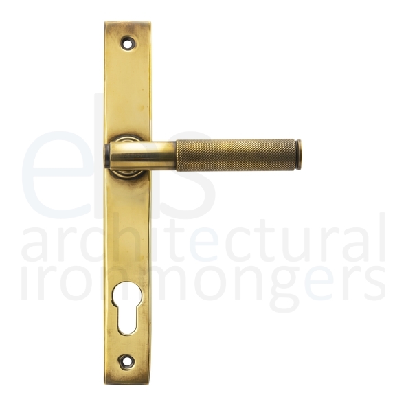 45499  242 x 32 x 13mm  Aged Brass  From The Anvil Brompton Slimline Lever Espag. Lock Set
