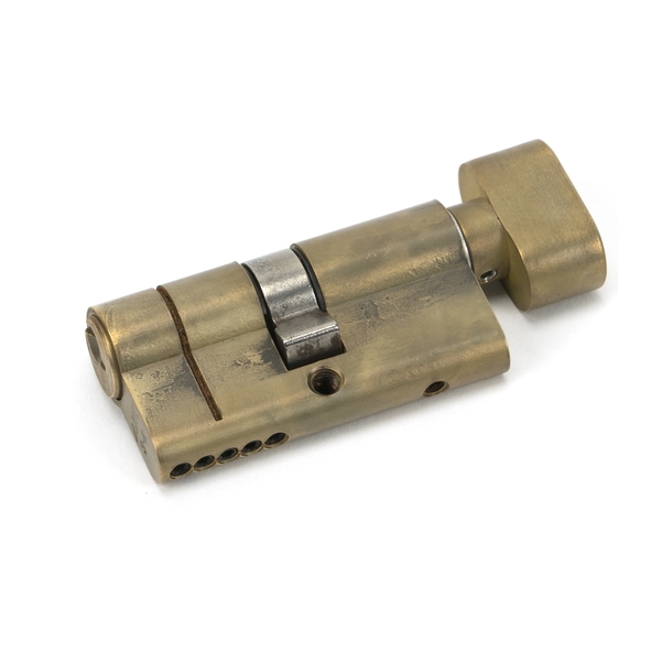 45867 • 30 x 30mm • Aged Brass • From The Anvil 5 Pin Euro Cylinder & Thumbturn Keyed Alike