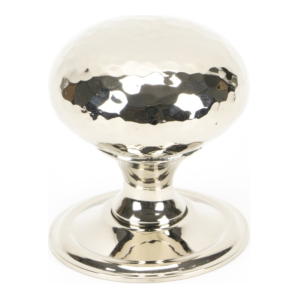 46027  38mm  Polished Nickel  From The Anvil Hammered Mushroom Cabinet Knob