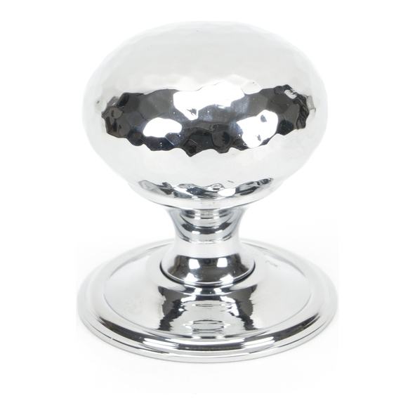 46028  38mm  Polished Chrome  From The Anvil Hammered Mushroom Cabinet Knob