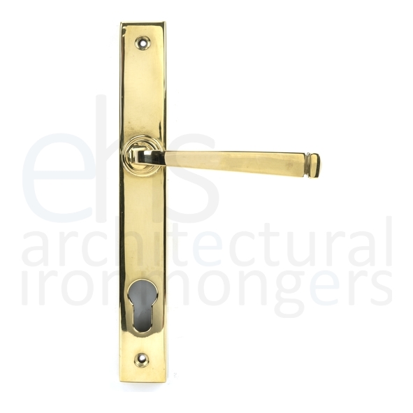46548  242 x 32 x 13mm  Polished Brass  From The Anvil Avon Slimline Lever Espag. Lock Set