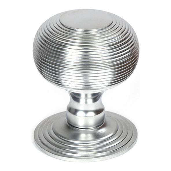 46659  80mm  Satin Chrome  From The Anvil Beehive Centre Door Knob