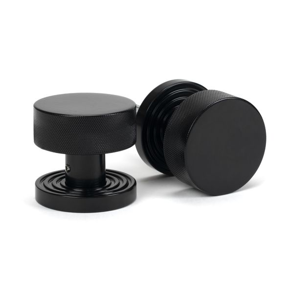 46796  63mm  Black  From The Anvil Brompton Mortice Knobs On Beehive Roses