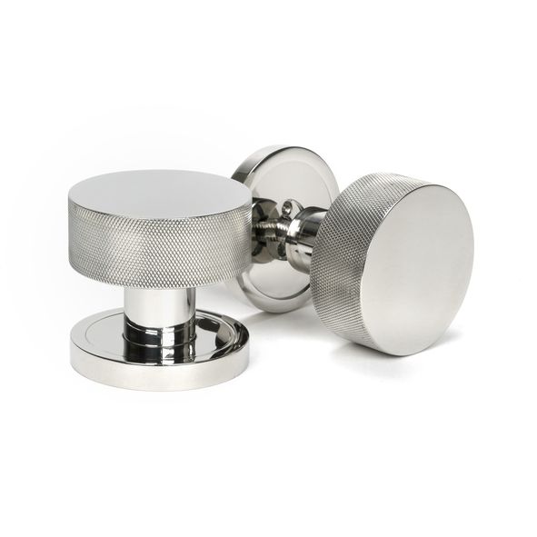 46806  63mm  Polished Marine SS [316]  From The Anvil Brompton Mortice Knob On Plain Roses