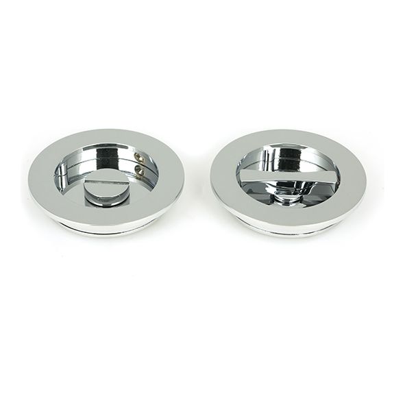47190  75 mm  Polished Chrome  From The Anvil Plain Round Pull - Privacy Set