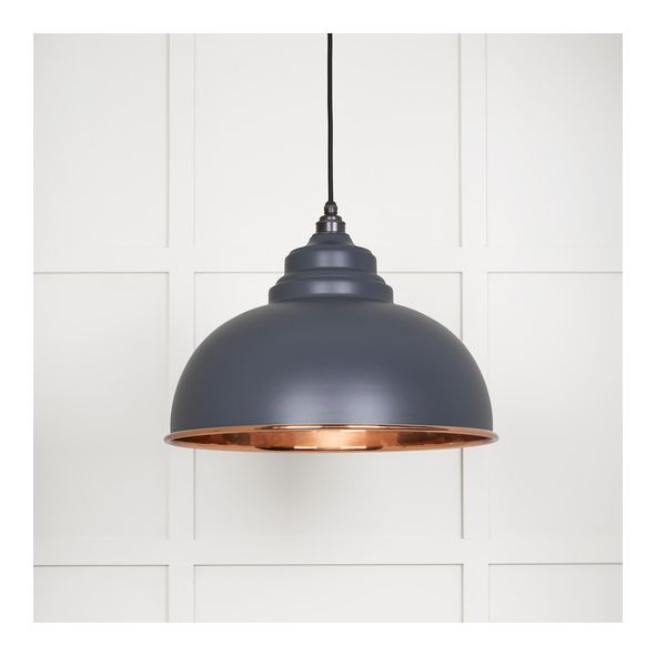 49501SSL  400mm  Smooth Copper & Slate  From The Anvil Harborne Pendant