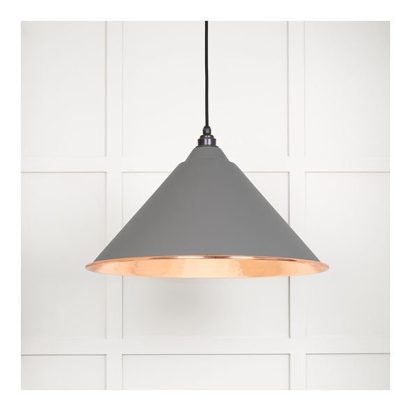 49503BL  510mm  Hammered Copper & Bluff  From The Anvil Hockley Pendant