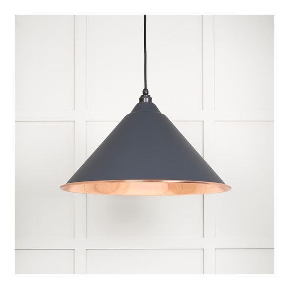 49503SSL  510mm  Smooth Copper & Slate  From The Anvil Hockley Pendant