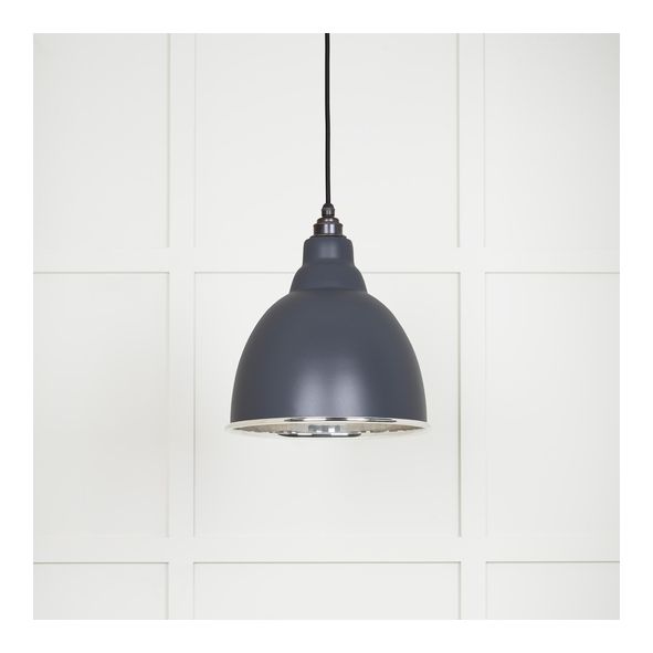 49504SL  260mm  Smooth Nickel & Slate  From The Anvil Brindley Pendant
