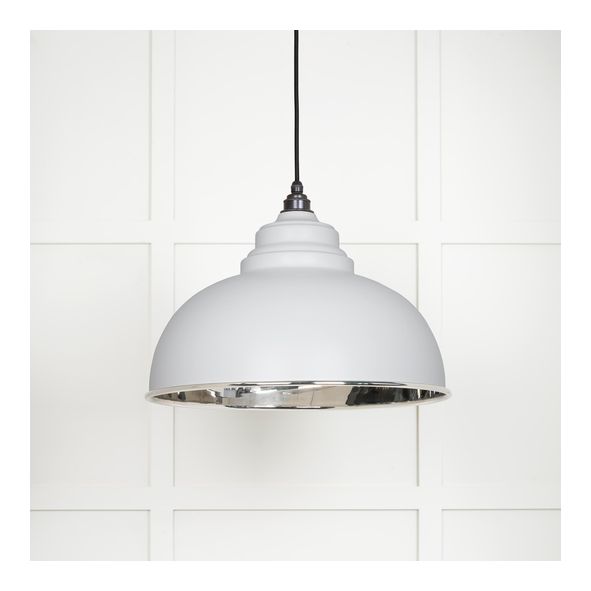 49505F  400mm  Smooth Nickel & Flock  From The Anvil Harborne Pendant