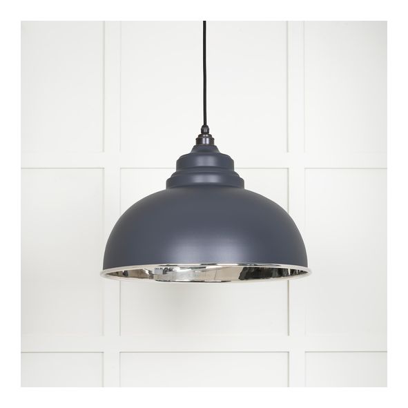 49505SL  400mm  Smooth Nickel & Slate  From The Anvil Harborne Pendant