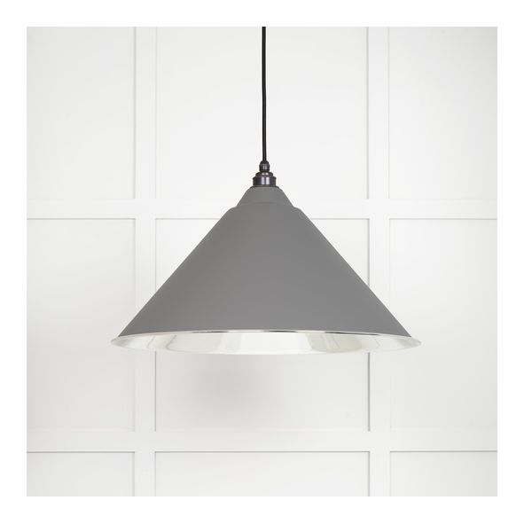 49506BL  510mm  Smooth Nickel & Bluff  From The Anvil Hockley Pendant