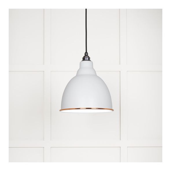 49507F  260mm  White Gloss & Flock  From The Anvil Brindley Pendant