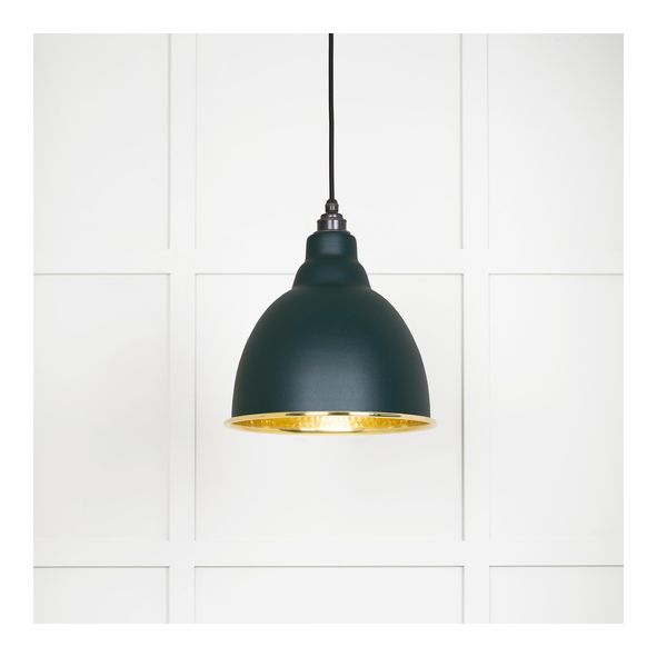 49517DI  260mm  Hammered Brass & Dingle  From The Anvil Brindley Pendant