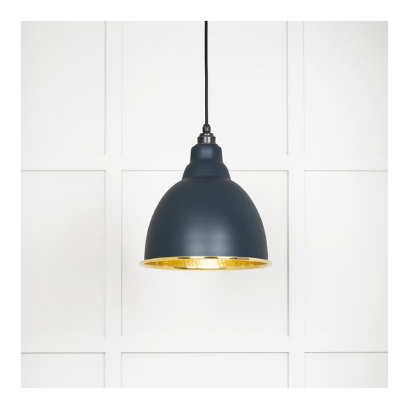 49517SO  260mm  Hammered Brass & Soot  From The Anvil Brindley Pendant