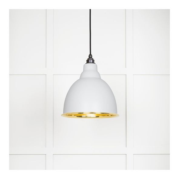 49518F • 260mm • Smooth Brass & Flock • From The Anvil Brindley Pendant