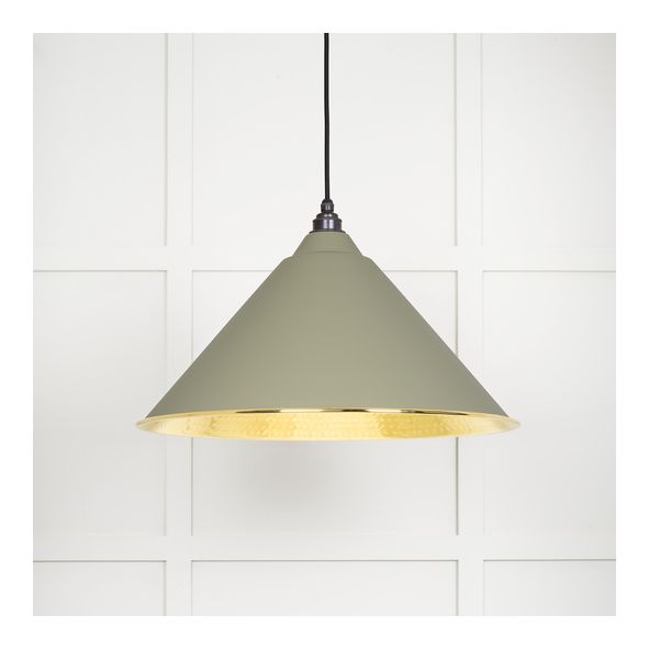 49523TU  510mm  Hammered Brass & Tump  From The Anvil Hockley Pendant