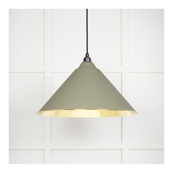 49524TU  510mm  Smooth Brass & Tump  From The Anvil Hockley Pendant
