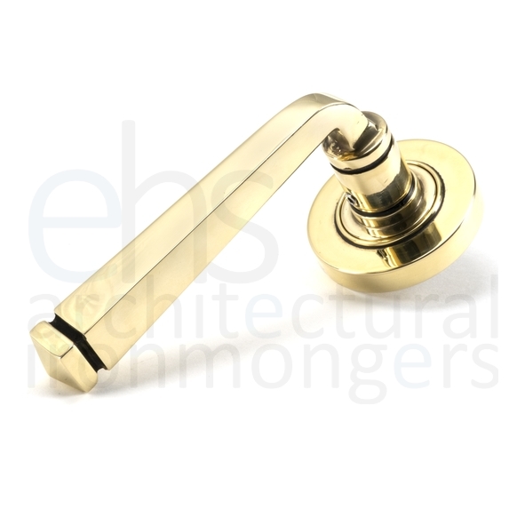 49945 • 53 x 8mm • Aged Brass • From The Anvil Avon Round Lever on Rose Set [Plain] - Unsprung