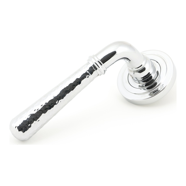 50042 • 53 x 8mm • Polished Chrome • From The Anvil Hammered Newbury Lever on Rose [Art Deco] - Unsprung
