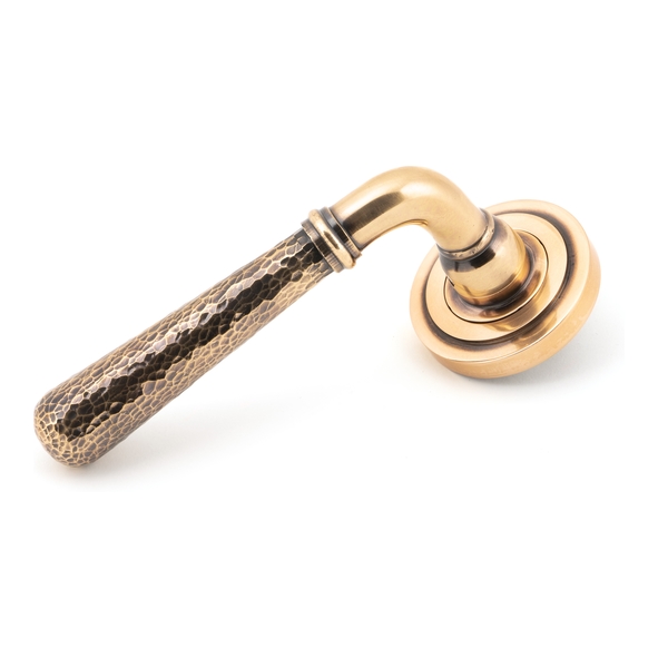 50054 • 53 x 8mm • Polished Bronze • From The Anvil Hammered Newbury Lever on Rose [Art Deco] - Unsprung