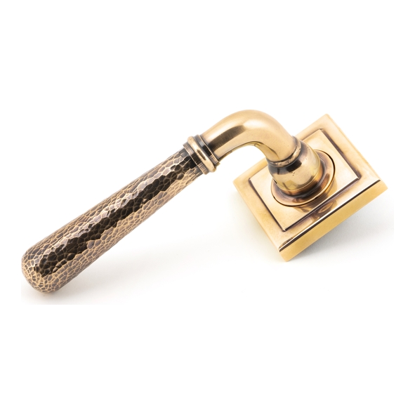 50056 • 53 x 53 x 8mm • Polished Bronze • From The Anvil Hammered Newbury Lever on Rose [Square] - Unsprung