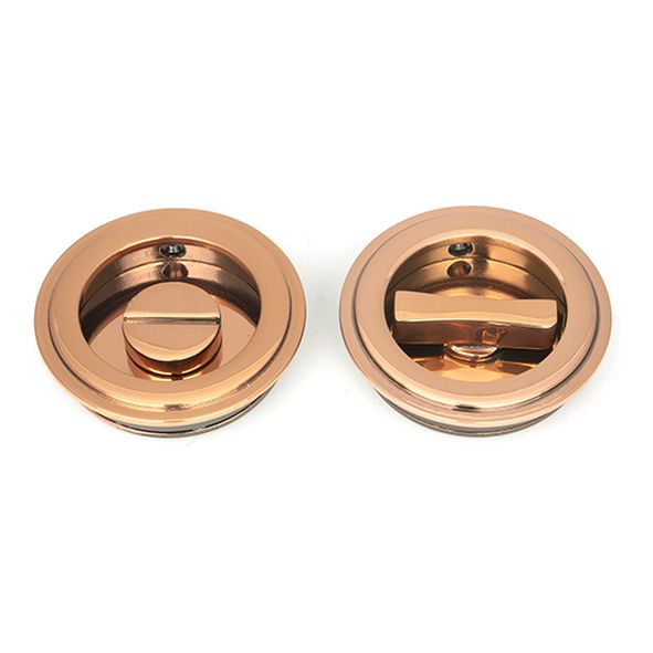 50146  60mm  Polished Bronze  From The Anvil Art Deco Round Pull - Privacy Set