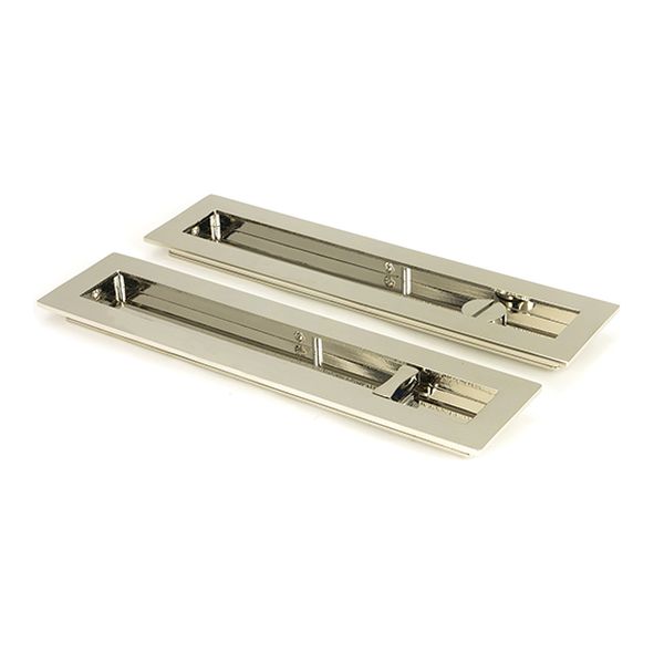 50159  250mm  Polished Nickel  From The Anvil Plain Rectangular Pull - Privacy Set