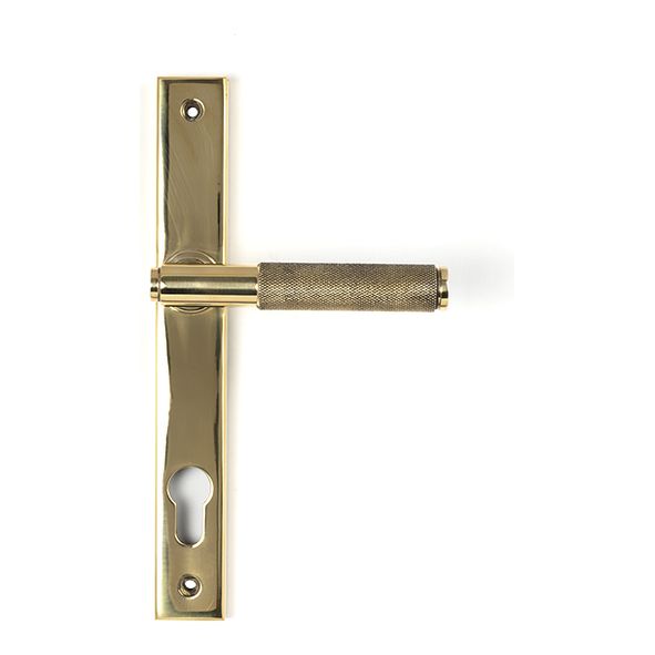 50604  242mm  Polished Brass  From The Anvil Brompton Slimline Lever Espag. Lock Set