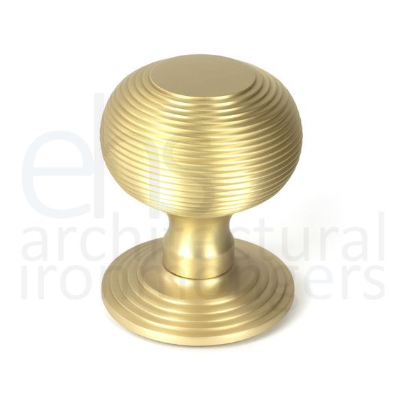 50887  80mm  Satin Brass  From The Anvil Beehive Centre Door Knob