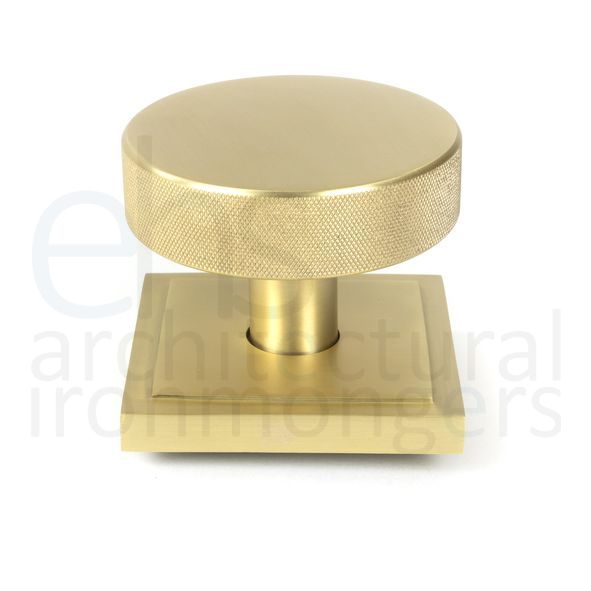 50896  90mm  Satin Brass  From The Anvil Brompton Centre Door Knob [Square]