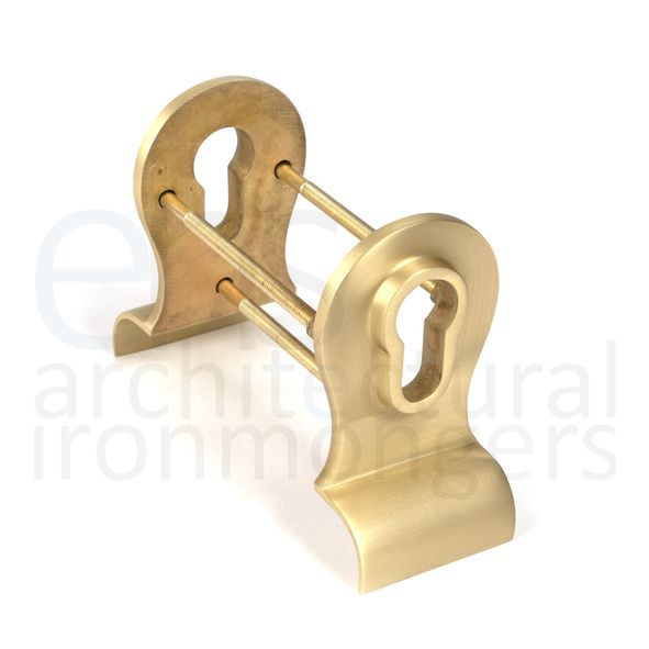 50899  90 x 50mm  Satin Brass  From The Anvil Euro Door Pull [Back to Back fixings]