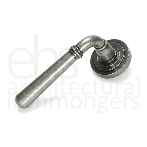 51331 • 53 x 8mm • Pewter Patina • From The Anvil Newbury Lever on Rose Set [Art Deco] - Unsprung