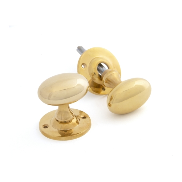 83627  57 x 40mm  Polished Brass  From The Anvil Oval Mortice/Rim Knob Set