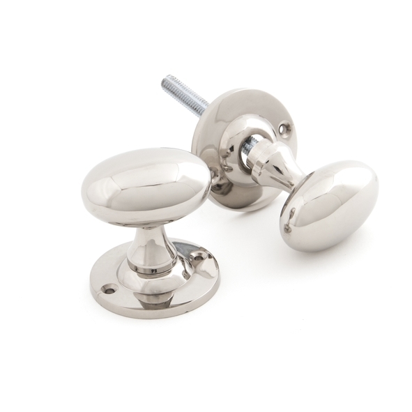 83629  57 x 40mm  Polished Nickel  From The Anvil Oval Mortice/Rim Knob Set