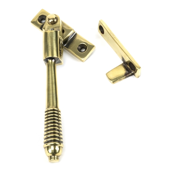 83911  149mm  Aged Brass  From The Anvil Night-Vent Locking Reeded Fastener