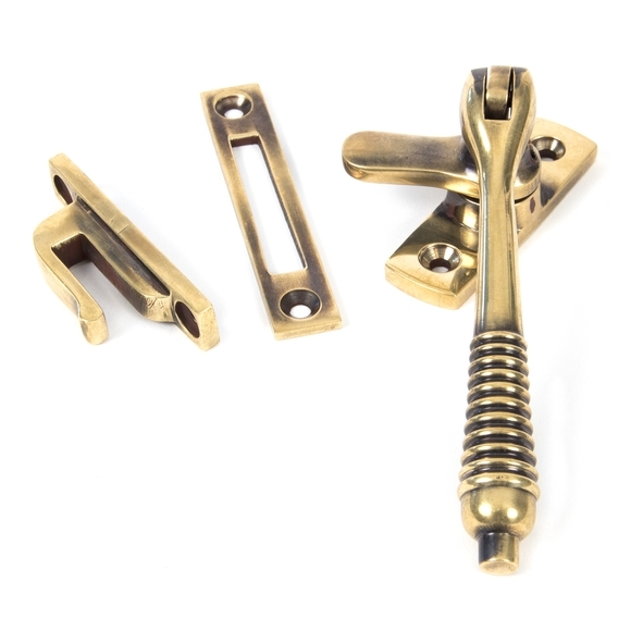 83917  128mm  Aged Brass  From The Anvil Locking Reeded Fastener