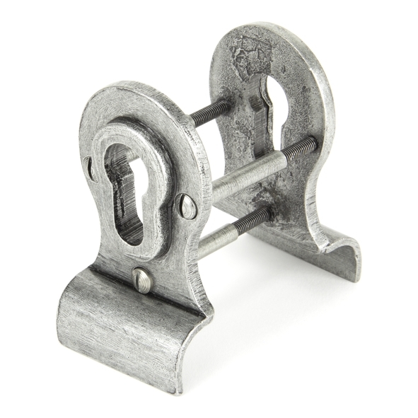 90040  90 x 50mm  Pewter Patina  From The Anvil 50mm Euro Door Pull [Back To Back]